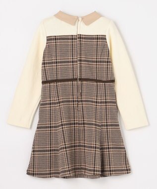 組曲 KIDS 【110-140㎝】レディチェック ワンピース ブラウン
