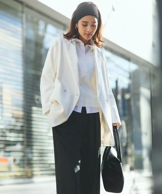 23区 S 【Oggi3月号掲載/セットアップ対応】ライトクロス ワイドパンツ ブラック系