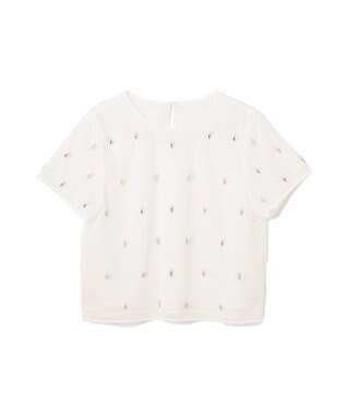 GRACE CONTINENTAL ビジューチュールトップ ホワイト