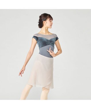 Chacott ハーフスリーブレオタード アッシュグレー