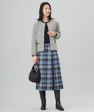 J.PRESS LADIES L 【洗える】スパーク ラメ配色 ニット ブラック系