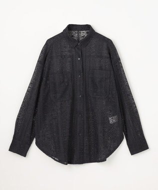 ANY L レースオーバーシャツ スレート