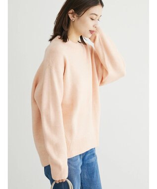 Green Parks ｆｕｗａっとメランジ前後差ニットプルオーバー Pink