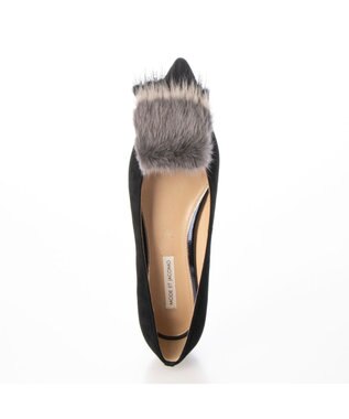 MODE ET JACOMO <MODE ET JACOMO>コンビファー付きフラットパンプス ブラックスエード