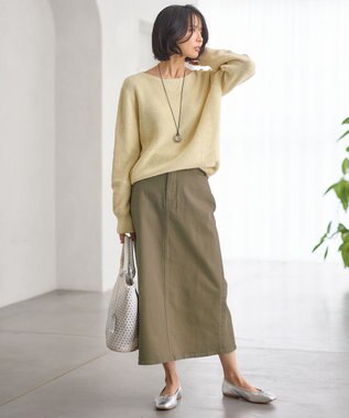 23区 S 【洗える】コットンギマ ボートネック ニット イエロー系