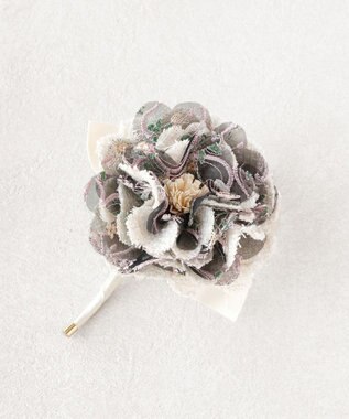 TOCCA 【アップサイクルコサージュ付き・美香＆Lovécoコラボ・数量限定・A4サイズ対応】FLOWER IN HEART BAG バッグ ベージュ×サザンカB