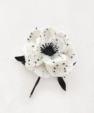 TOCCA 【アップサイクルコサージュ付き・美香＆Lovécoコラボ・数量限定・A4サイズ対応】FLOWER IN HEART BAG バッグ ブラック×アネモネ