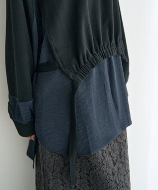 YECCA VECCA 素材MIXレイヤード起毛プルオーバー Black