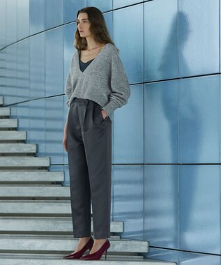 uncrave アルパカニット 深Vネック トップス（uncrave WHITE） ライトグレー