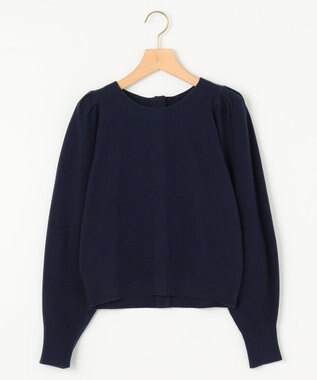 組曲 L 【前後着用可】BOREROタックプルオーバー ニット ネイビー系