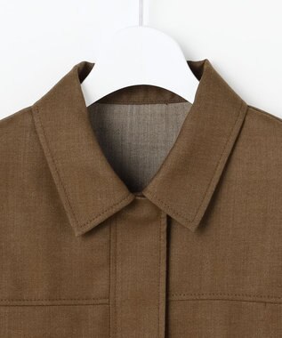 自由区 L 【17号サイズまで展開・SHIHOさん着用】デニムライクツイル ジャケット ブラウン