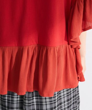 Green Parks 袖フレアドッキングカットプルオーバー Red