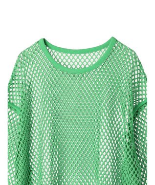 earth music&ecology メッシュチュニック Lime Green