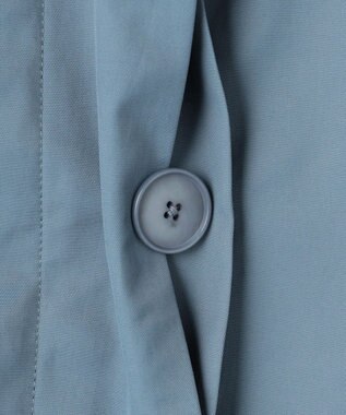 自由区 【春の必需品・オンオフ使える】コットンナイロンバルカラー コート ブルー