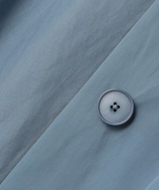 自由区 【春の必需品・オンオフ使える】コットンナイロンバルカラー コート ブルー