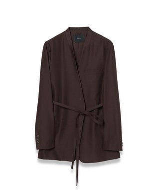 JOSEPH ソフトコットンシルク　ノーカラージャケット Ebony