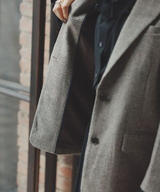 #Newans 【高山都さんコラボ】オーバーサイズテーラードジャケット ベージュチェック