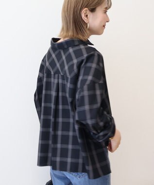 AMERICAN HOLIC イージーケアチェックショート丈シャツ Black