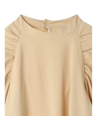 earth music&ecology ラグランギャザースリーブブラウス Beige