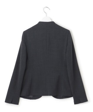 ICB 【UVカット・洗える】ウール2WAYストレッチ ノーカラージャケット チャコール