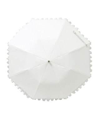 MOONBAT 【一級遮光/晴雨兼用】LANVIN en Bleu (ランバン オン ブルー)  折りたたみ日傘 シャイニーフリル 遮光 遮熱 UV オフホワイト