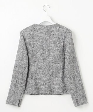 J.PRESS LADIES 【セットアップ対応】Light Tweed ノーカラー ジャケット ブラックMIX系6