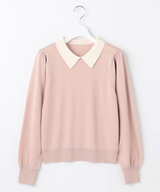 Feroux 【洗える】襟付きニット プルオーバー ピンク系