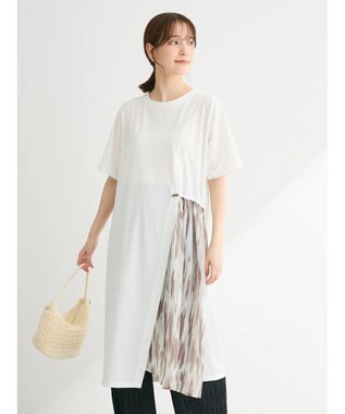 Green Parks 柄シアードッキングワンピース Off White