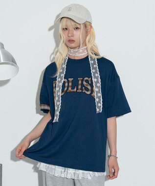 WEGO 【ユニセックス着用ITEM】チェックディテールロゴT（SS）