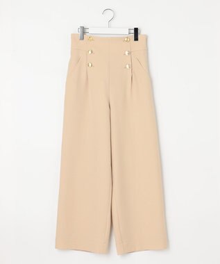 Feroux 【洗える】ハイウエストマリン パンツ ベージュ系
