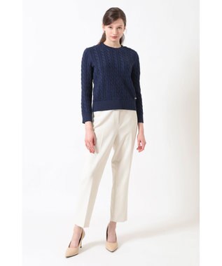 DAKS ミックスケーブル ニットプルオーバー（無撚コットン） ネイビー