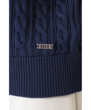 DAKS ミックスケーブル ニットプルオーバー（無撚コットン） ネイビー
