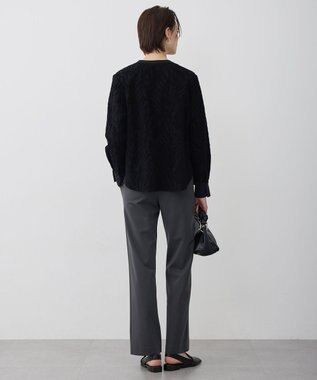 ICB L カットジャガードジャージー デザイントップス ブラック