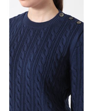 DAKS ミックスケーブル ニットプルオーバー（無撚コットン） ネイビー