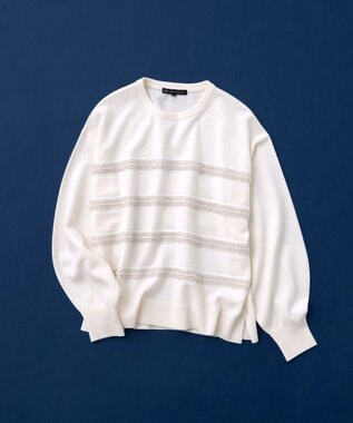 23区 【WEB&一部店舗限定/滝沢眞規子さん着用】ビジューボーダー ニット ホワイト系