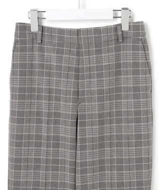 23区 【Oggi掲載/洗える】ウォームストレッチ チェック テーパード パンツ グレーチェック