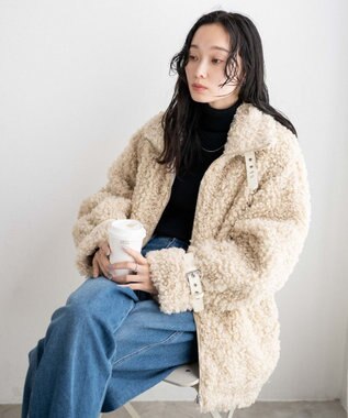 WEGO ボアフライトジャケット ライトベージュ