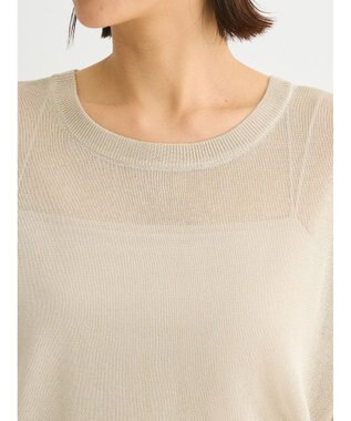 Green Parks ２ｗａｙ　７分袖ブライトシアーニットプルオーバー Beige