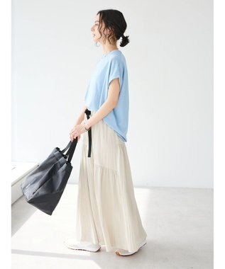 CRAFT STANDARD BOUTIQUE ガチャベルトティアードスカート Gray Beige