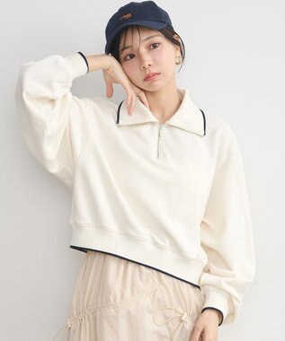 earth music&ecology ハーフジップラインプルオーバー