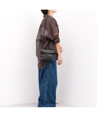 UNBILLION ペルケ perche / ガーメントレザー・サスティナブルミニショルダー ブラック