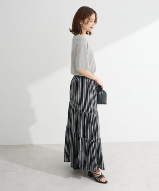 Green Parks ・ＥＬＥＮＣＡＲＥ　ＤＵＥ　ストライプフレアスカート Beige