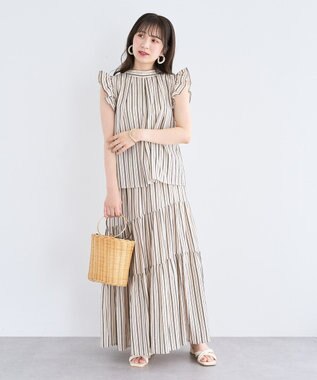 Green Parks ・ＥＬＥＮＣＡＲＥ　ＤＵＥ　ストライプフレアスカート Beige