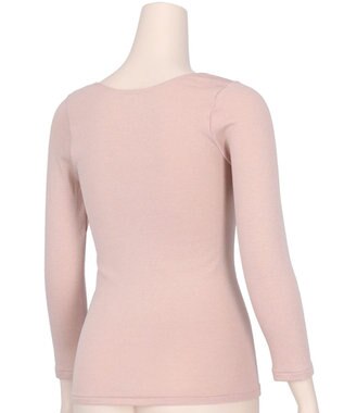 Wing あったかインナー 綿混 裏起毛 厚手 よく伸びる素材 【ラクのびサーモ】 8分袖 長袖 秋 冬 EL6814 ウイング／ワコール シェルピンク