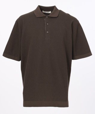 JOSEPH ABBOUD MOUNTAIN 【SPACE】OGストレッチコットン ニットポロシャツ ダークブラウン系
