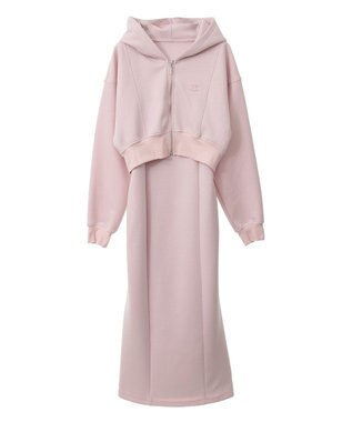 Green Parks ｄａｚｚｌｉｎ　ＳＥＴ２点パーカー＋キャミワンピース Pink