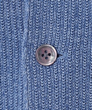 JOSEPH ABBOUD 【洗える】ストローヤーン ニット ジャケット サックスブルー系