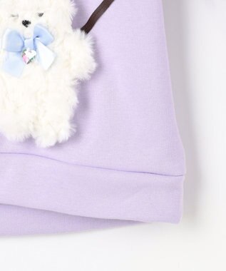 ANY KIDS アニマルポシェット 裏シャギー トレーナー ラベンダー×ネコ