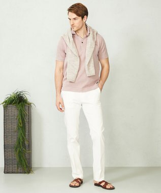 JOSEPH ABBOUD 【キングサイズ・カラー豊富】人気！オーガニックコットン使用 ダディポロシャツ レッド系