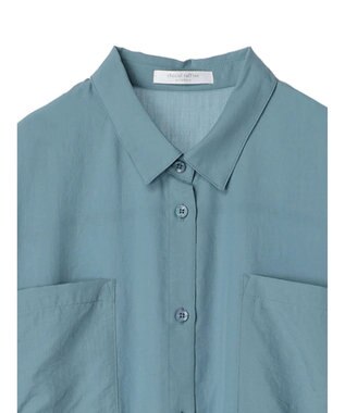 Green Parks ミディ丈ドロストシャツワンピース Blue